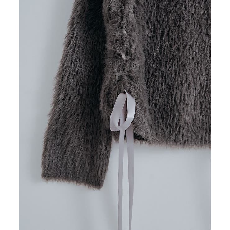 シャギーオフショルダーリボンニットトップス トップス ニット | kirakiraShop  | 詳細画像39 