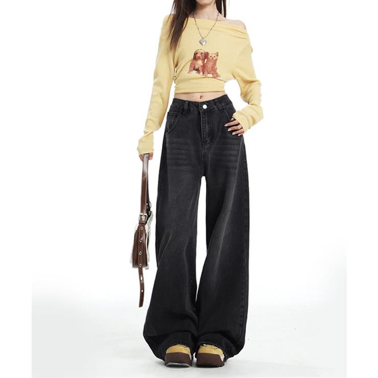 ウォッシュワイドストレートデニムパンツ パンツ デニムパンツ | kirakiraShop  | 詳細画像13 