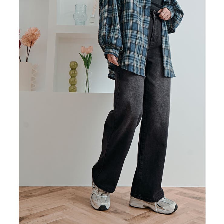 ウォッシュワイドストレートデニムパンツ パンツ デニムパンツ | kirakiraShop  | 詳細画像3 