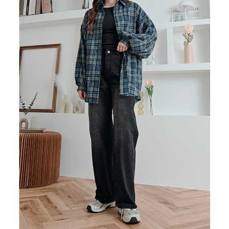 ウォッシュワイドストレートデニムパンツ パンツ デニムパンツ | kirakiraShop  | 詳細画像9 