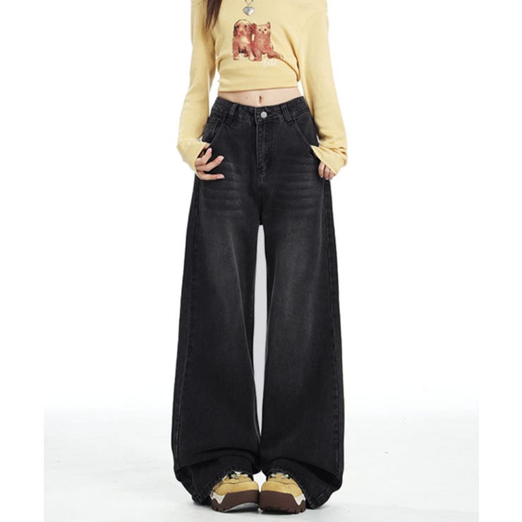 ウォッシュワイドストレートデニムパンツ パンツ デニムパンツ | kirakiraShop  | 詳細画像10 