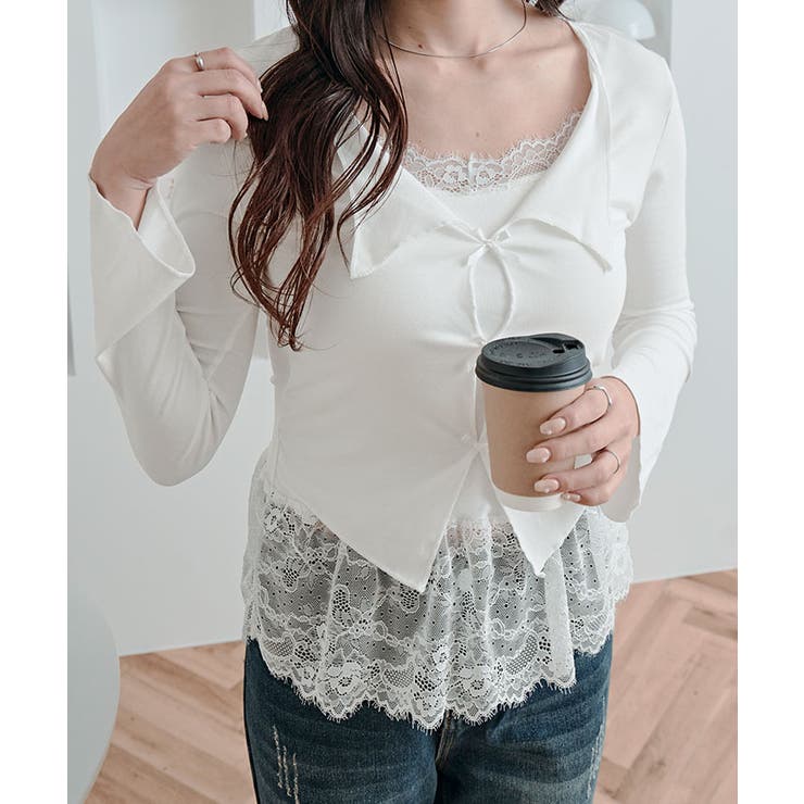 レイヤード風フレアスリーブカットソー トップス カットソー | kirakiraShop  | 詳細画像11 