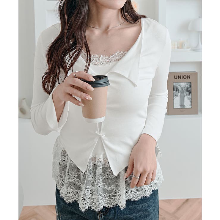 レイヤード風フレアスリーブカットソー トップス カットソー | kirakiraShop  | 詳細画像12 