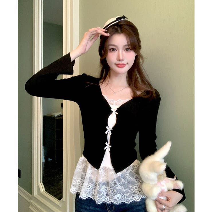 レイヤード風フレアスリーブカットソー トップス カットソー | kirakiraShop  | 詳細画像6 