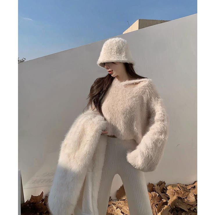 シャギーVネッククロップドニットトップス トップス ニット | kirakiraShop  | 詳細画像14 