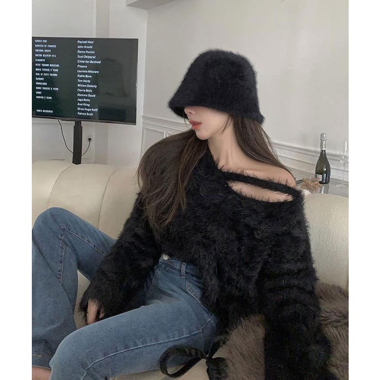 シャギーVネッククロップドニットトップス トップス ニット | kirakiraShop  | 詳細画像6 