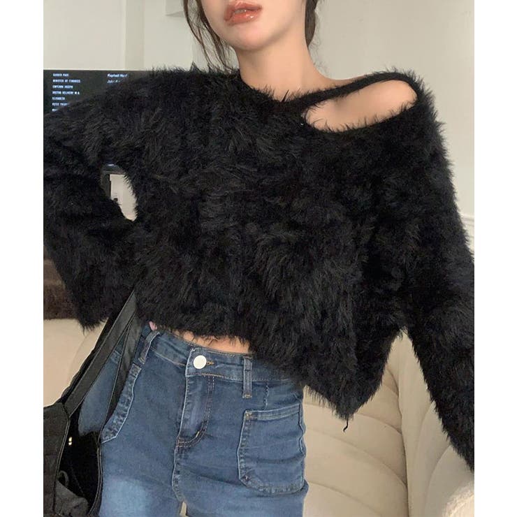 シャギーVネッククロップドニットトップス トップス ニット | kirakiraShop  | 詳細画像7 