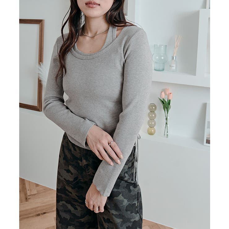 レイヤードサイドドローニットトップス トップス ニット | kirakiraShop  | 詳細画像14 