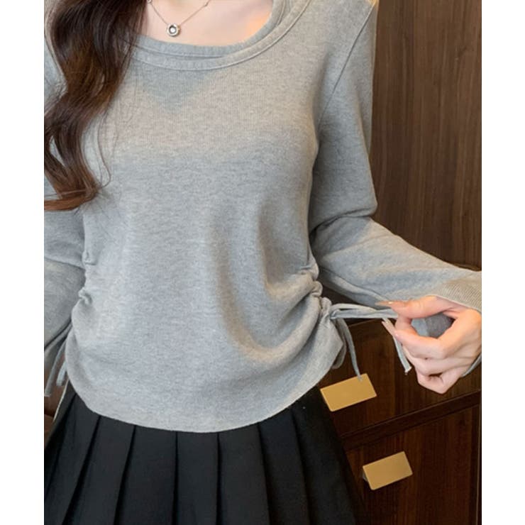 レイヤードサイドドローニットトップス トップス ニット | kirakiraShop  | 詳細画像17 