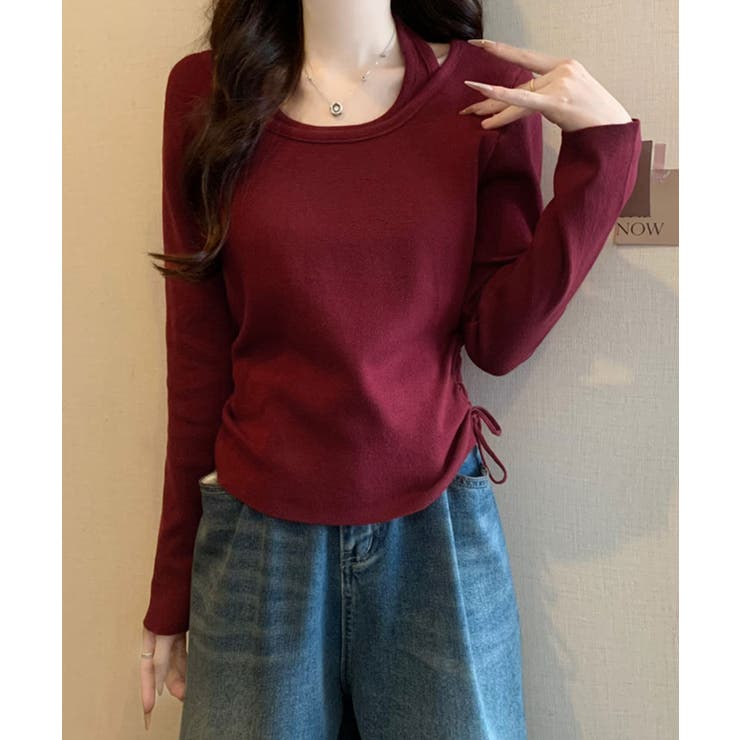 レイヤードサイドドローニットトップス トップス ニット | kirakiraShop  | 詳細画像22 