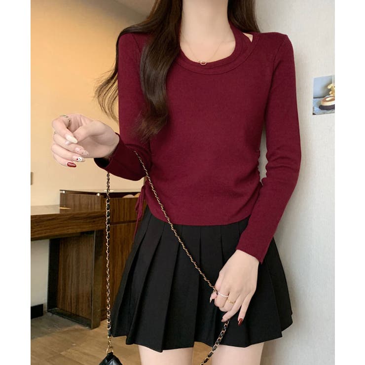 レイヤードサイドドローニットトップス トップス ニット | kirakiraShop  | 詳細画像26 