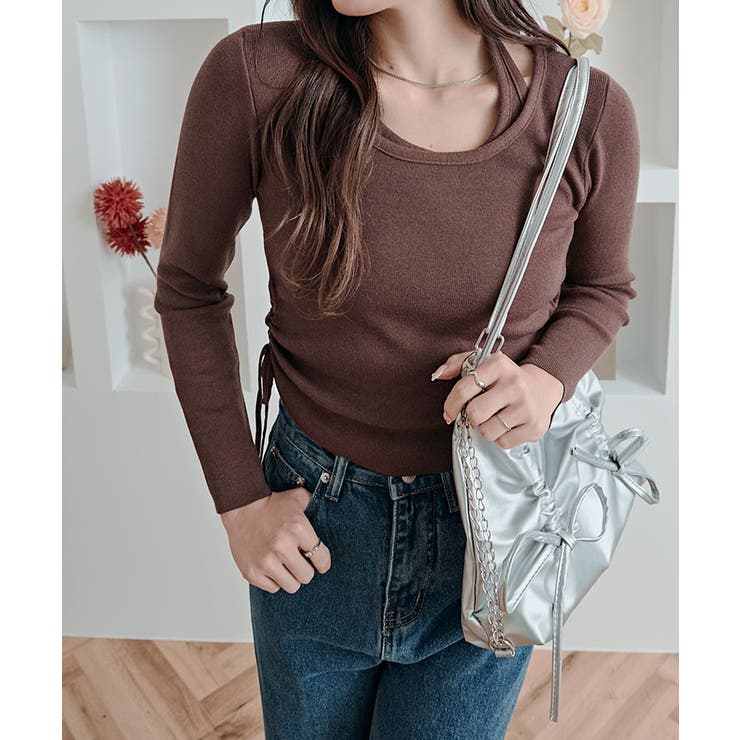 レイヤードサイドドローニットトップス トップス ニット | kirakiraShop  | 詳細画像31 