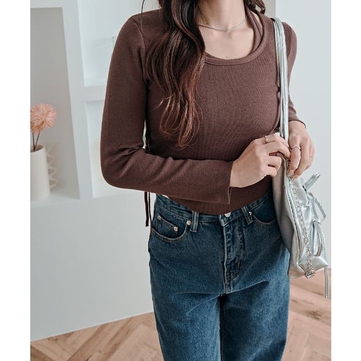 レイヤードサイドドローニットトップス トップス ニット | kirakiraShop  | 詳細画像35 