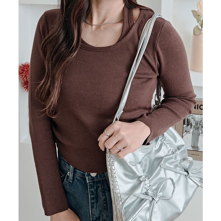 レイヤードサイドドローニットトップス トップス ニット | kirakiraShop  | 詳細画像36 