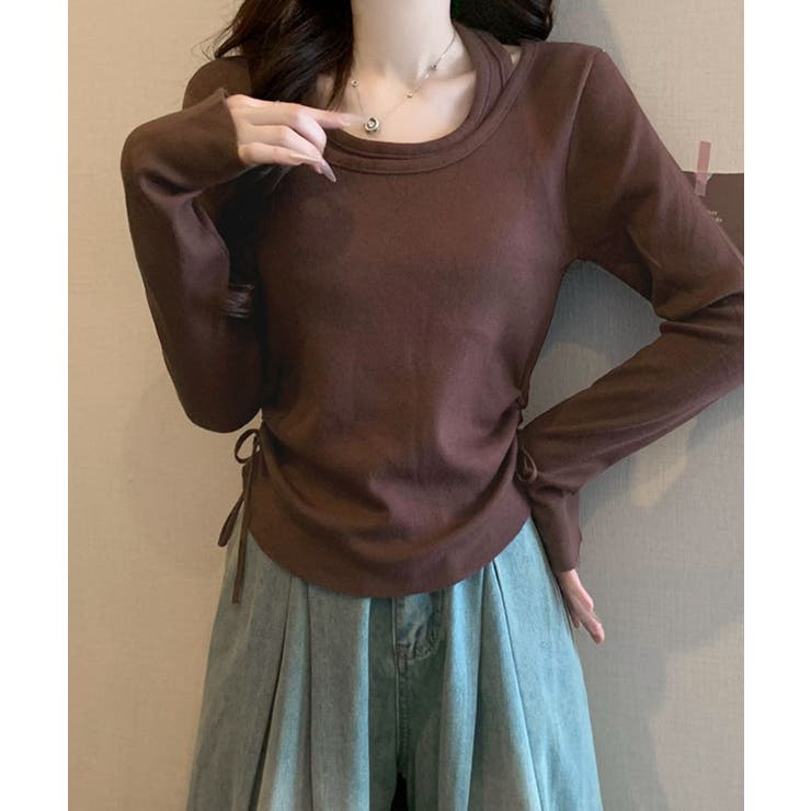 レイヤードサイドドローニットトップス トップス ニット | kirakiraShop  | 詳細画像43 