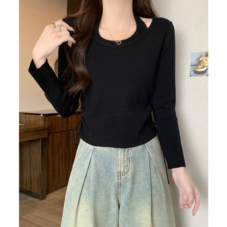 レイヤードサイドドローニットトップス トップス ニット | kirakiraShop  | 詳細画像6 