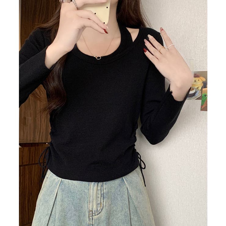 レイヤードサイドドローニットトップス トップス ニット | kirakiraShop  | 詳細画像8 