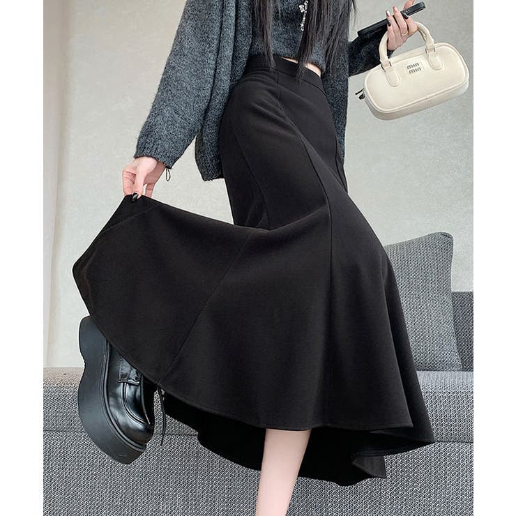 メルトン風フレアロングスカート ボトムス スカート | kirakiraShop  | 詳細画像4 