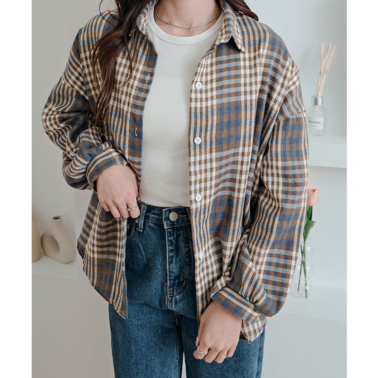 チェック柄ベーシックシャツ トップス シャツ | kirakiraShop  | 詳細画像17 