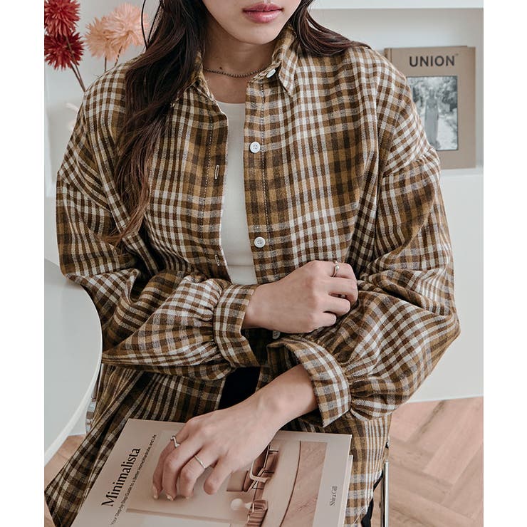 チェック柄ベーシックシャツ トップス シャツ | kirakiraShop  | 詳細画像3 