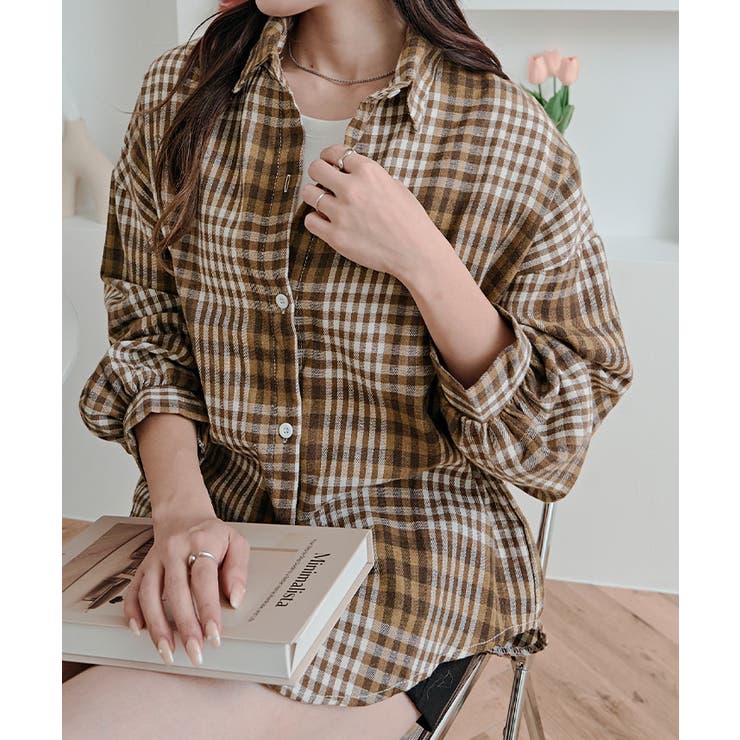 チェック柄ベーシックシャツ トップス シャツ | kirakiraShop  | 詳細画像5 