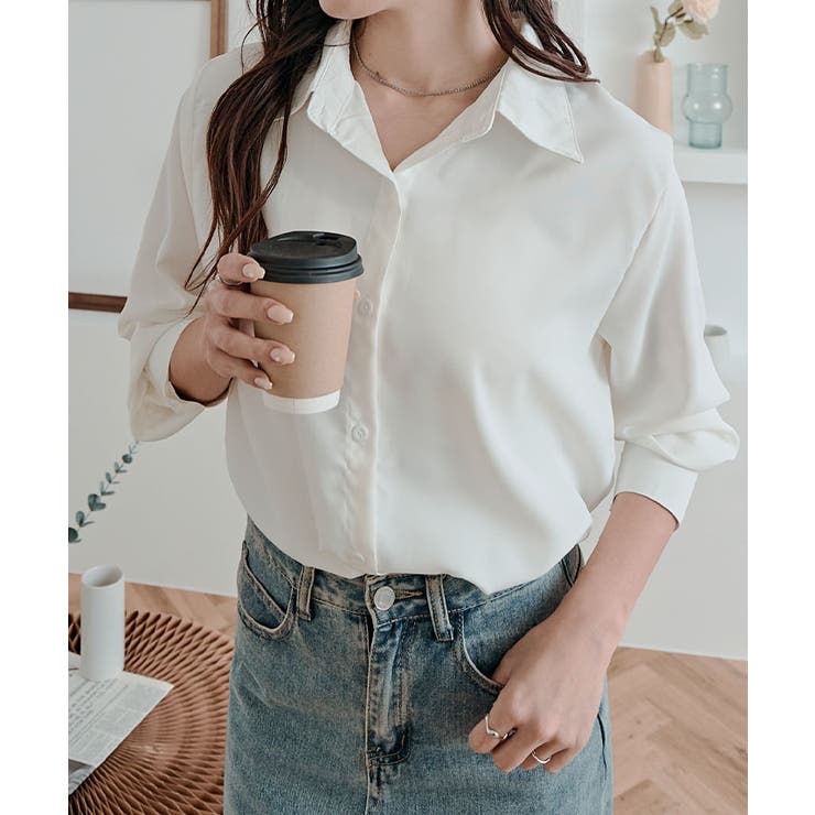 ソフトタッチベーシックシャツ トップス ブラウス | kirakiraShop  | 詳細画像15 