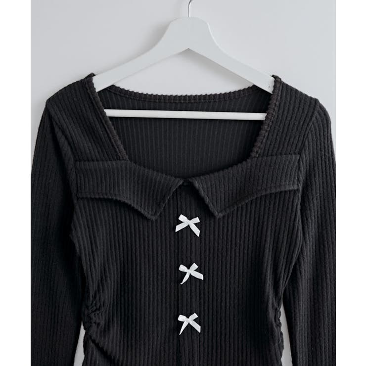 リボン襟リブカットソートップス トップス カットソー | kirakiraShop  | 詳細画像25 