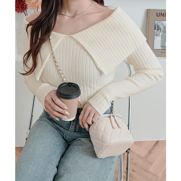 ビッグカラーリブニットトップス トップス ニット | kirakiraShop  | 詳細画像15 