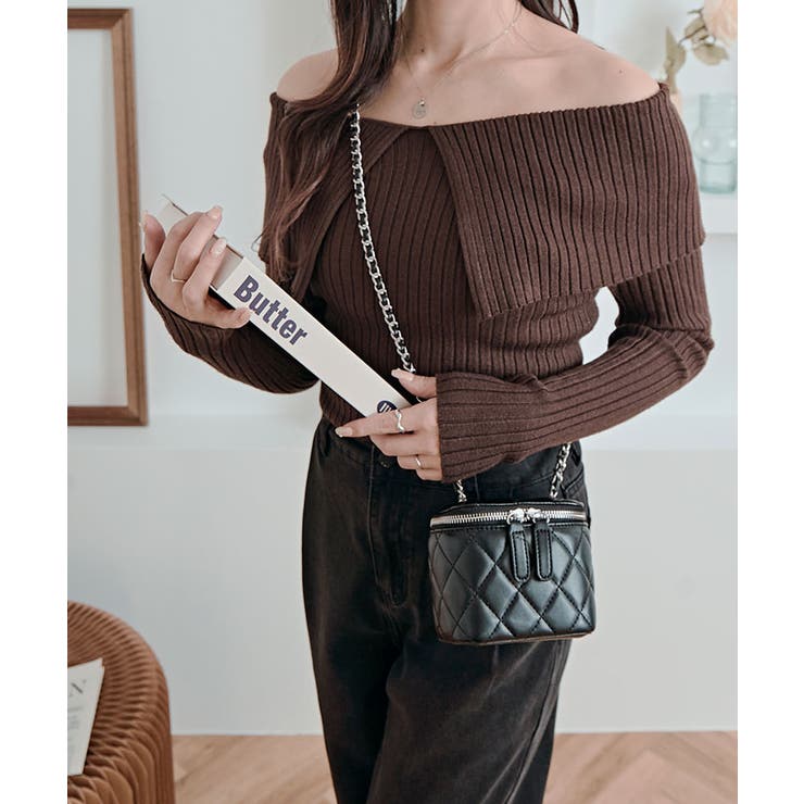 ビッグカラーリブニットトップス トップス ニット | kirakiraShop  | 詳細画像22 