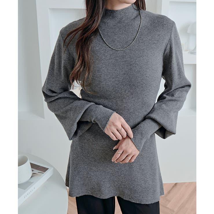 フレアシルエットクルーネックニットトップス トップス ニット | kirakiraShop  | 詳細画像9 