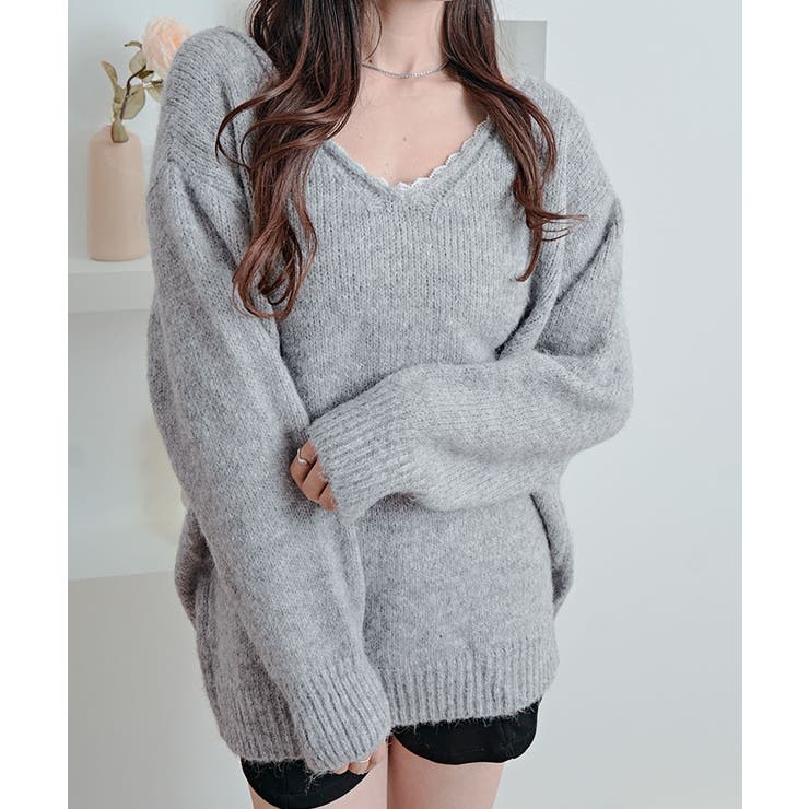 バックリボンVネックニットトップス トップス ニット | kirakiraShop  | 詳細画像22 