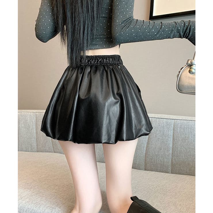 フェイクレザーバルーンミニスカート スカート ミニスカート | kirakiraShop  | 詳細画像9 