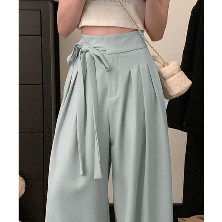 ウエストリボンタックワイドパンツ パンツ ロングパンツ | kirakiraShop  | 詳細画像24 