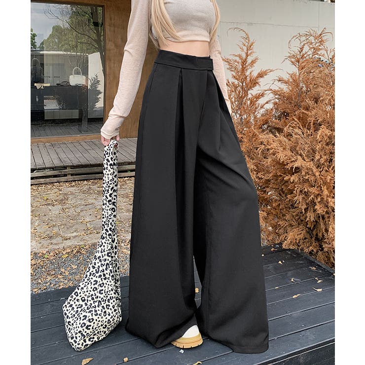 ウエスト調節タックワイドパンツ パンツ ワイドパンツ | kirakiraShop  | 詳細画像2 