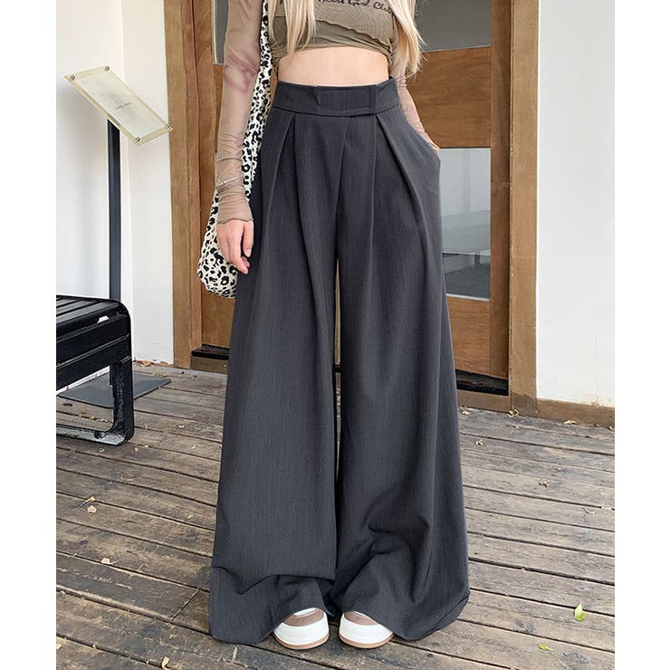 ウエスト調節タックワイドパンツ パンツ ワイドパンツ | kirakiraShop  | 詳細画像12 