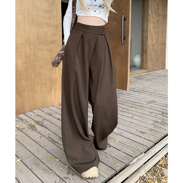 ウエスト調節タックワイドパンツ パンツ ワイドパンツ | kirakiraShop  | 詳細画像14 