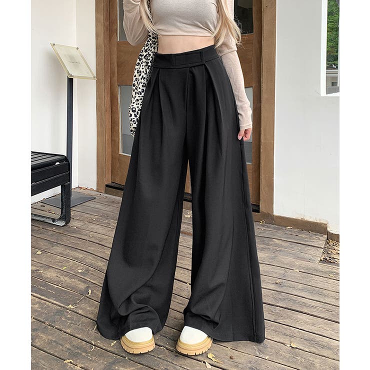 ウエスト調節タックワイドパンツ パンツ ワイドパンツ | kirakiraShop  | 詳細画像3 