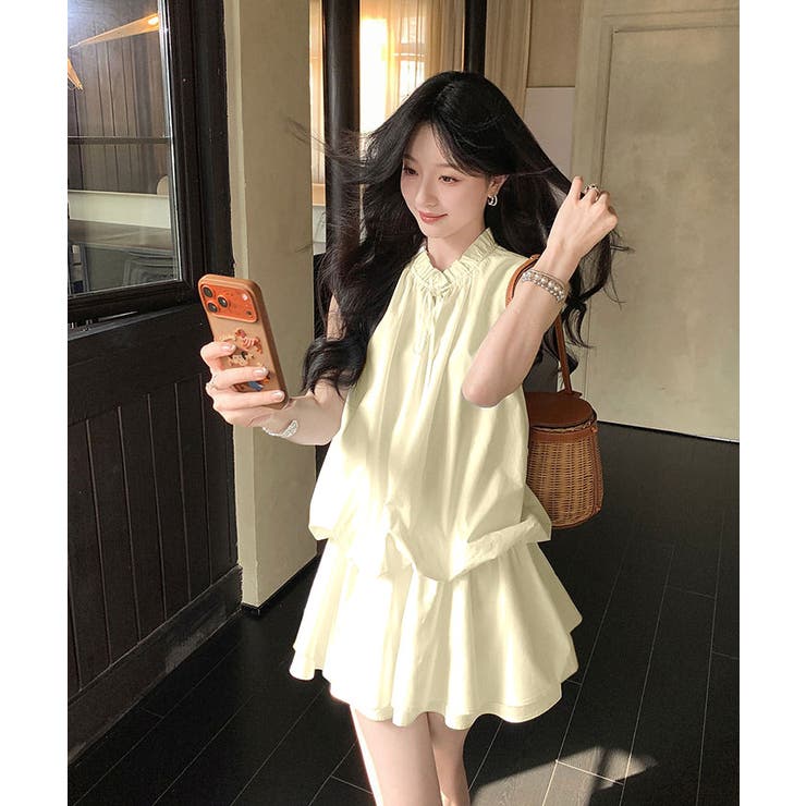 フリルネックブラウジングワンピース ワンピース ブラウジング | kirakiraShop  | 詳細画像5 