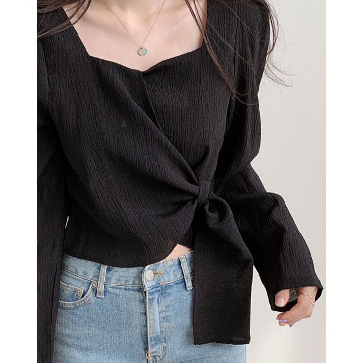 フロントリボンブラウス 2サイズ トップス | kirakiraShop  | 詳細画像5 