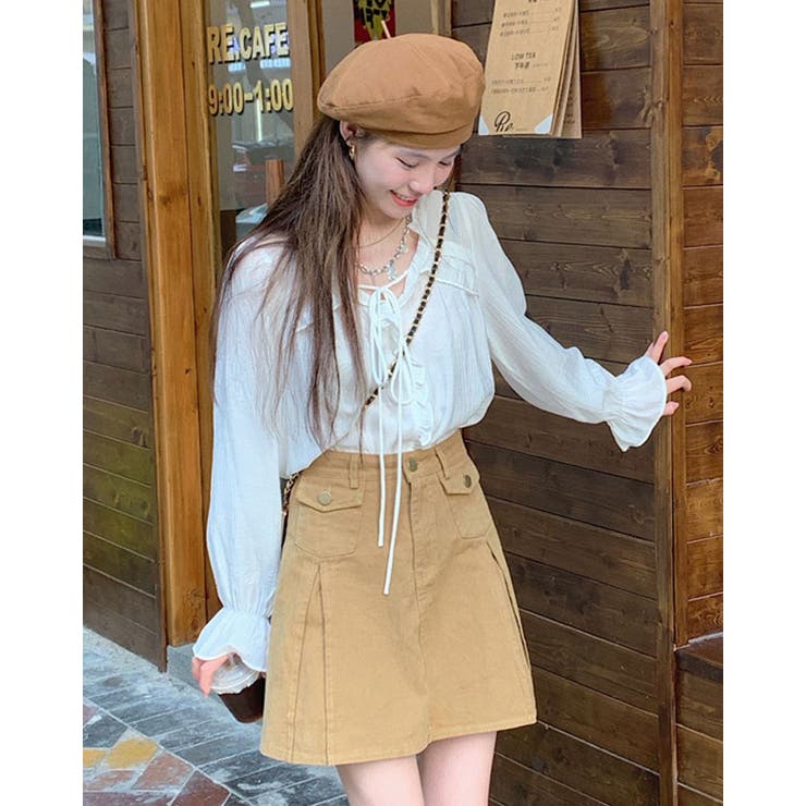 【SHOPLIST限定】フリルデザインリボンブラウス トップス フリルブラウス | kirakiraShop  | 詳細画像4 