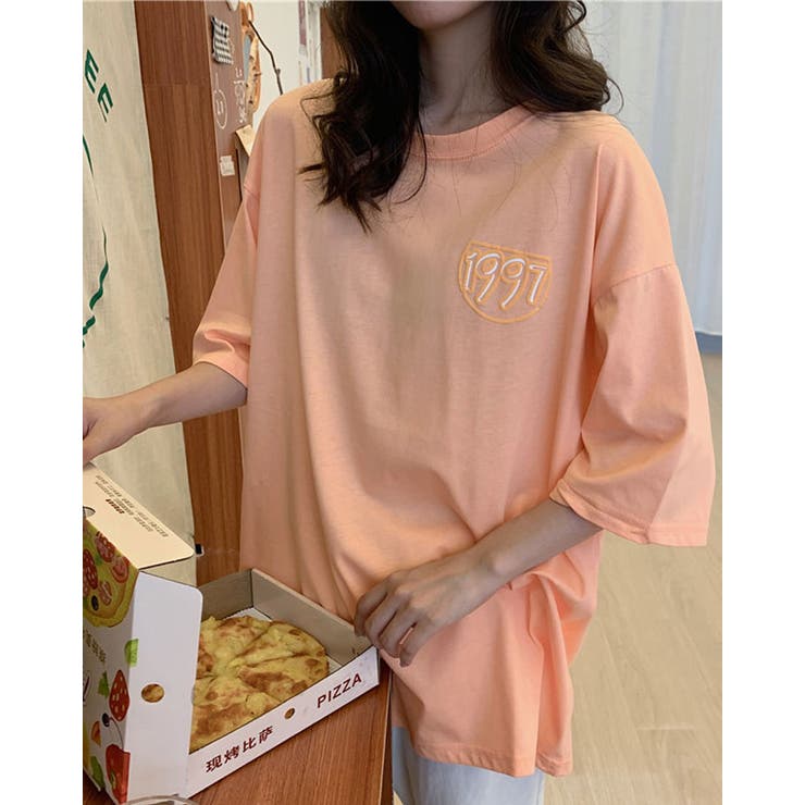 【didas】売り切れ前に 半袖Tシャツ バックプリントがかわいい★ tシャツ 「84」「休日少女」 和柄デザイン 刺繍ミックス バック