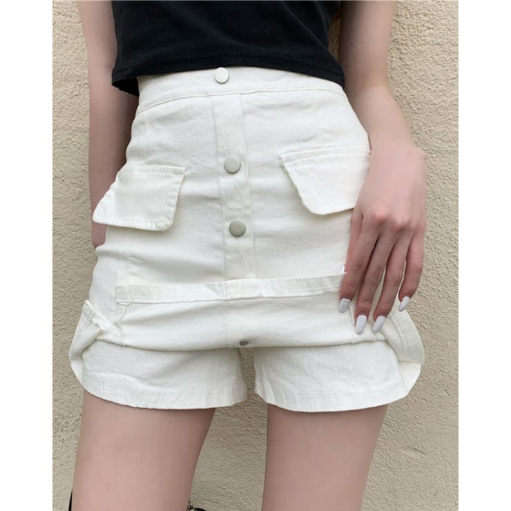 高い信頼 厚い信頼 スカート風ツイルショートパンツ ボトムス[品番 3サイズ 9号～