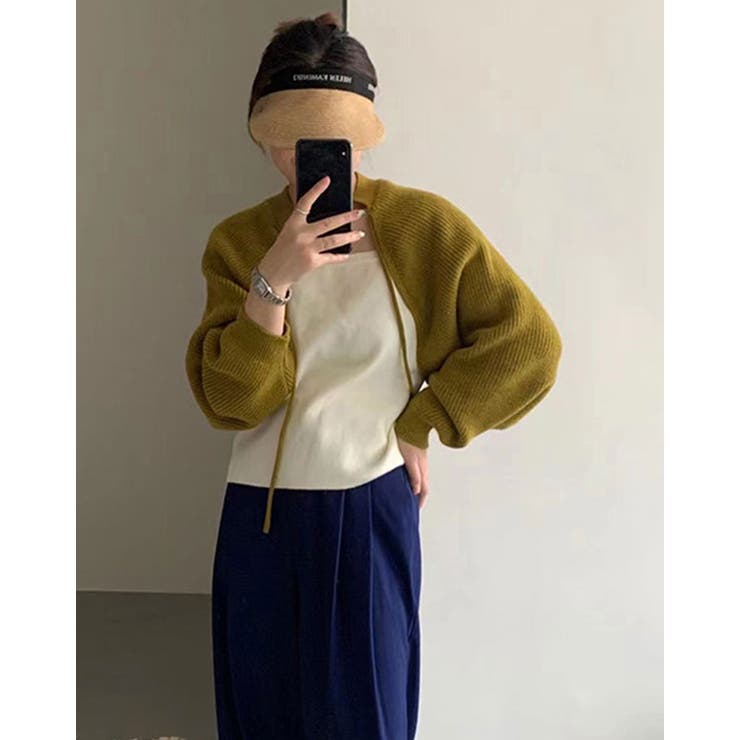 riuクロップド ボレロ ニットブラウス riuクロップド ボレロ ニットブラウス