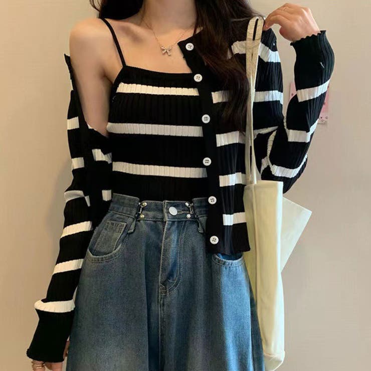 新品タグ付き　sheller シェリエ　KIRAボーダー　　ニット　トップス シェリエ sheller ボーダーニットトップス