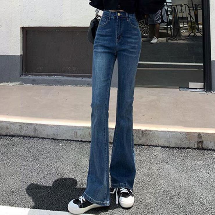 美脚ストレッチフレアデニム 5サイズ ボトムス[品番