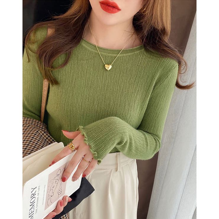 楊柳メロウニットソー ニットトップス ニットソー[品番：IK000007216