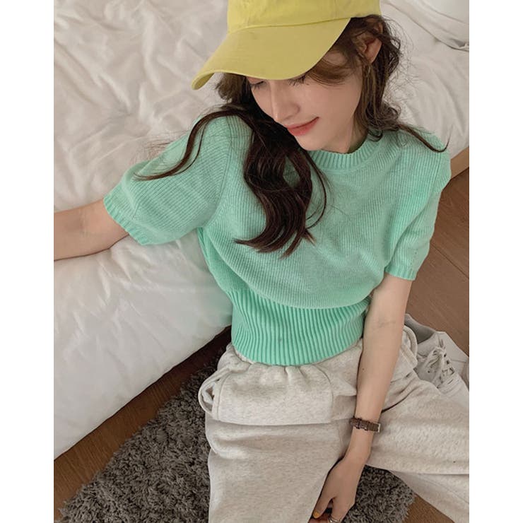 【SHOPLIST限定】五分袖ベーシックニットソー カットソー ニット | kirakiraShop  | 詳細画像13 
