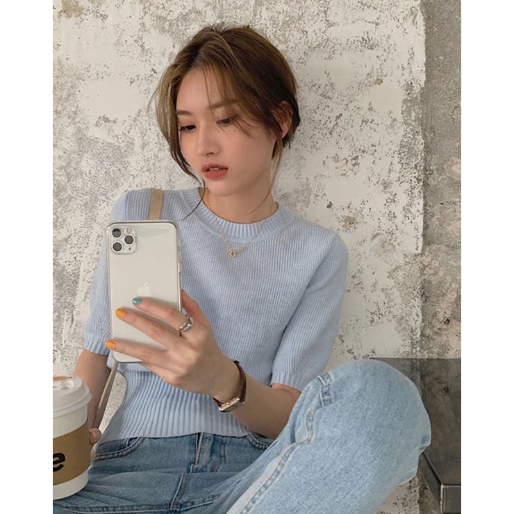 【SHOPLIST限定】五分袖ベーシックニットソー カットソー ニット | kirakiraShop  | 詳細画像20 