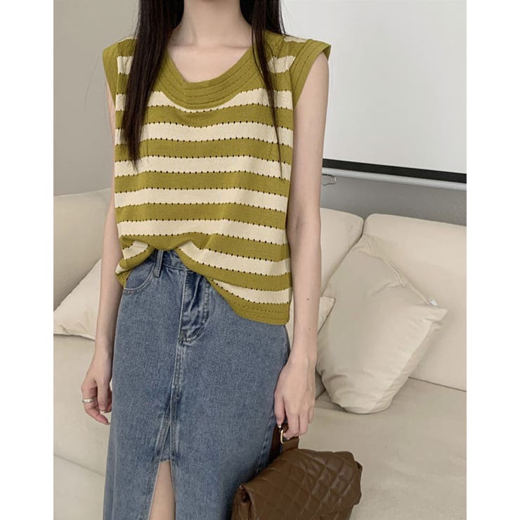 【SHOPLIST限定】ノースリーブニットトップス トップス ライトニット | kirakiraShop  | 詳細画像7 