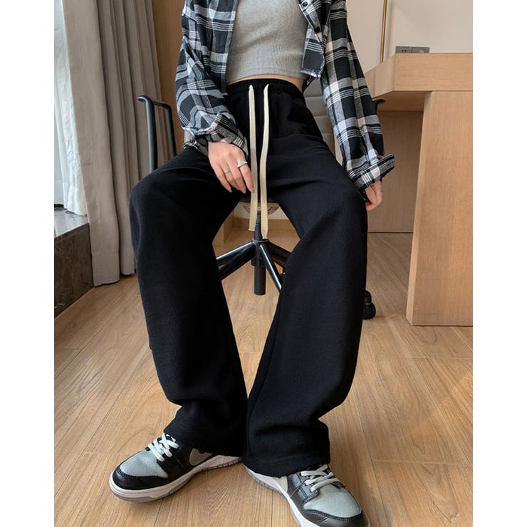 楽天市場】ワイドパンツ レディース スウェットパンツ 黒 グレー